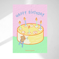 Bear Happy Birthday Art Print