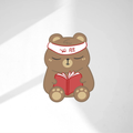 Studious Bear Die Cut Sticker