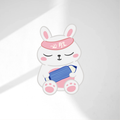 Studious Bunny Die Cut Sticker