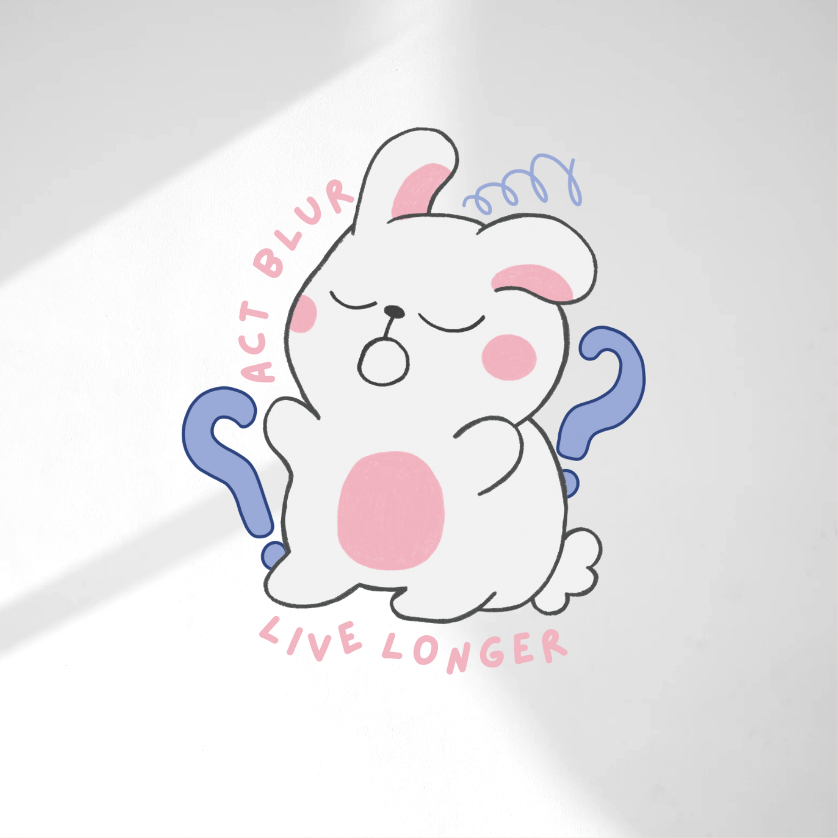 Act Blur Live Longer Bunny Die Cut Sticker