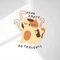 Head Empty No Thoughts Cat Die Cut Sticker