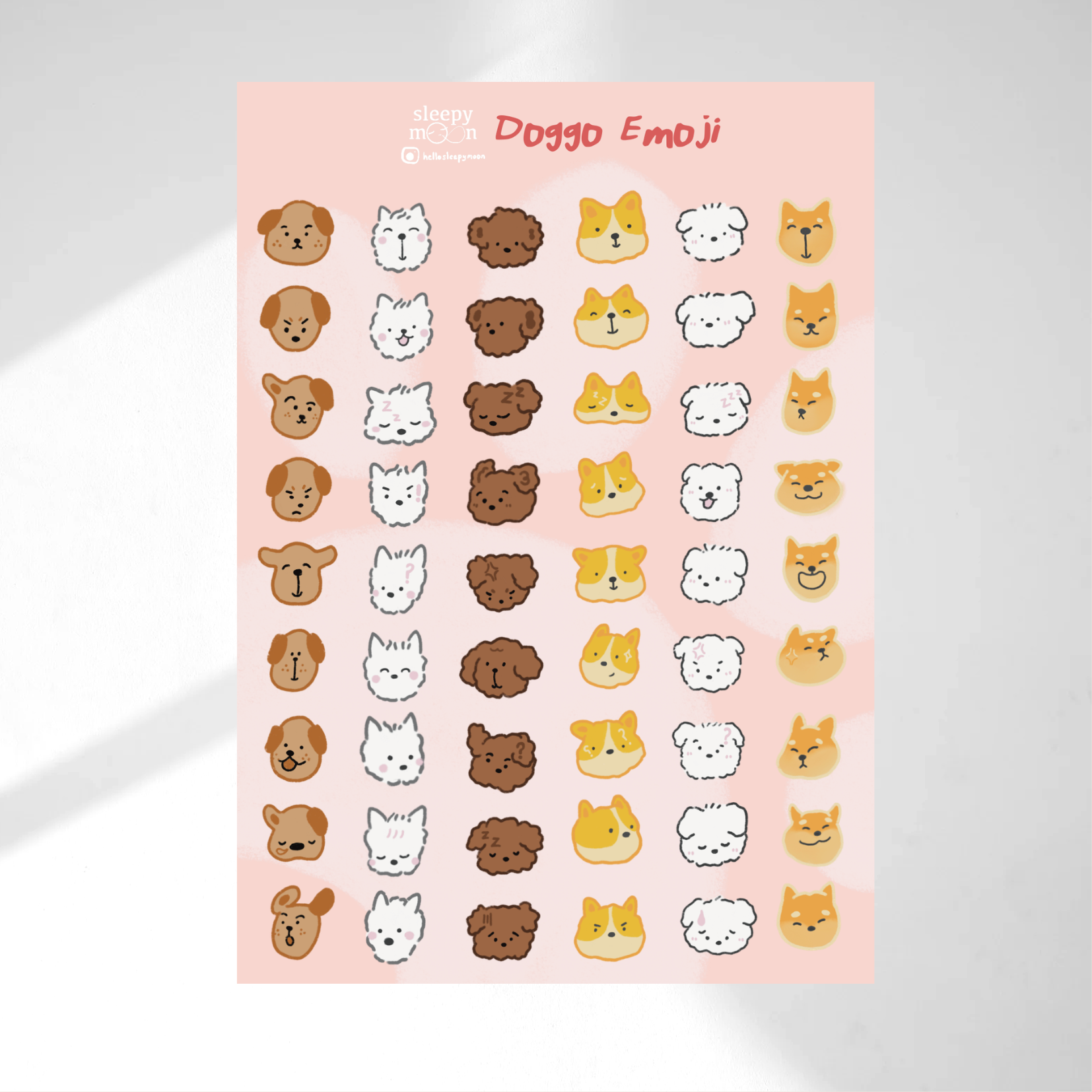 Doggo Emoji Sticker Sheet