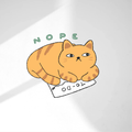 NOPE! Corporate Cat Die Cut Sticker