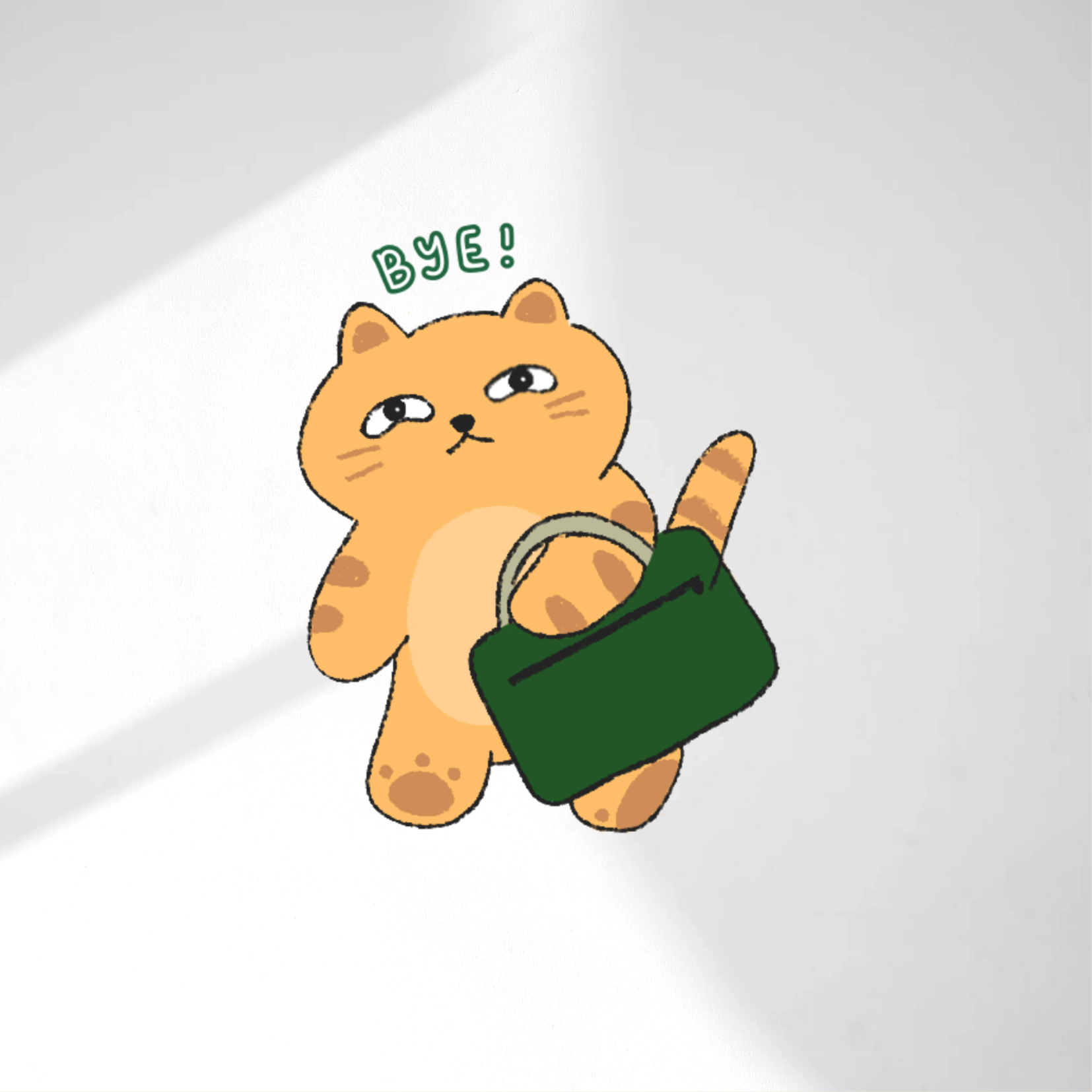 BYE! Corporate Cat Die Cut Sticker