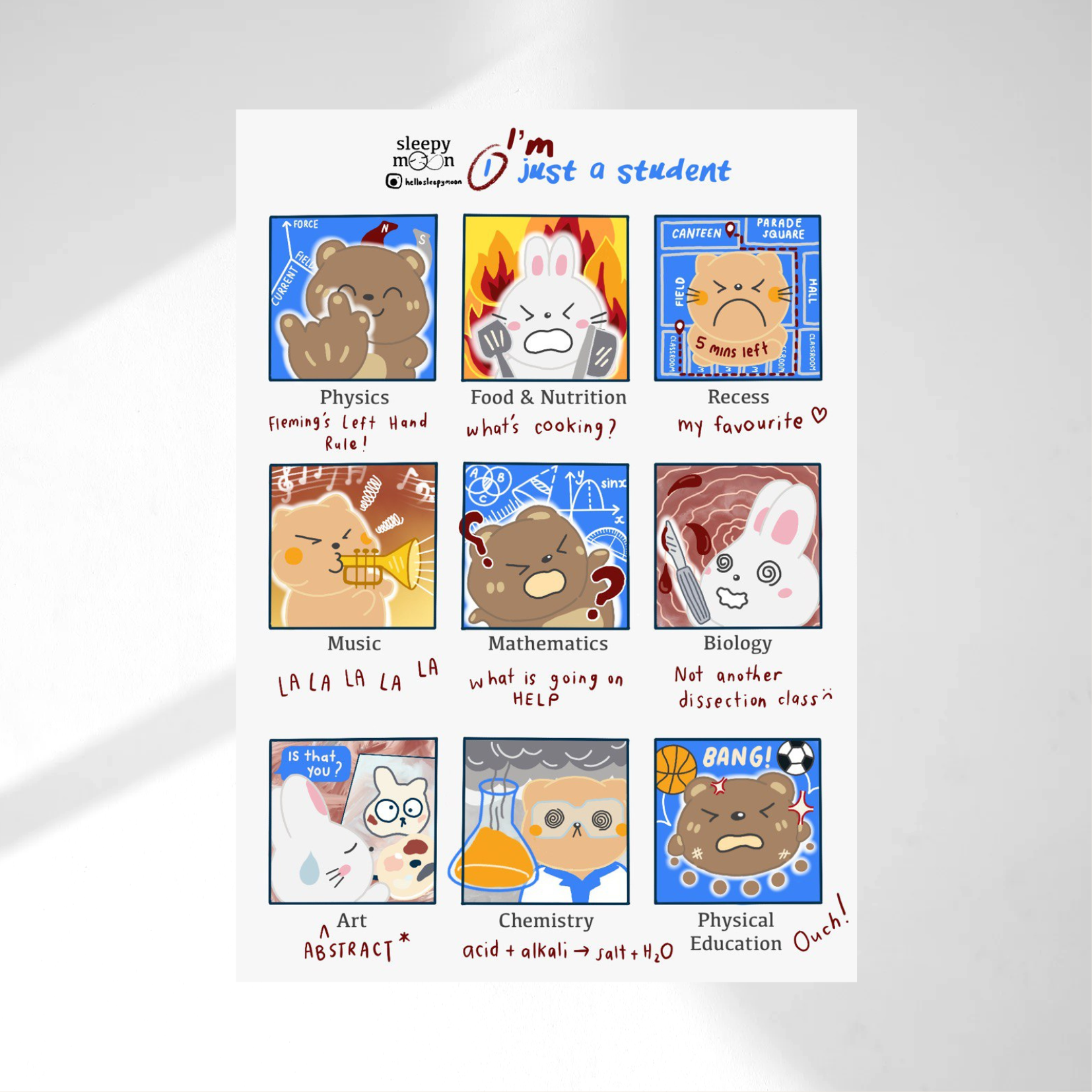 Just A Student Sticker Sheet