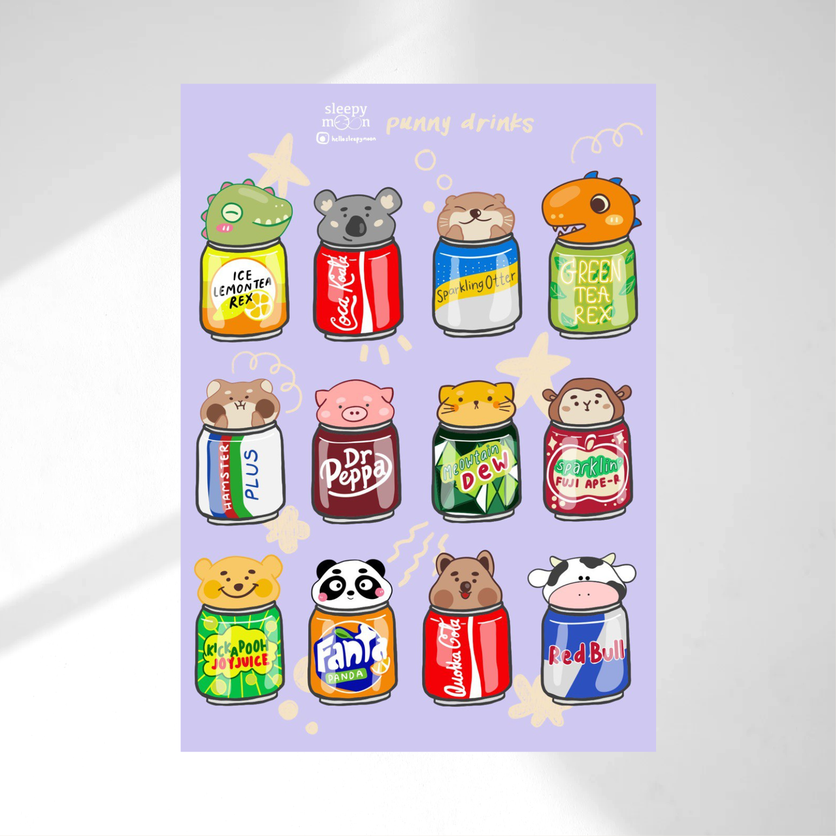 Punny Drinks Sticker Sheet