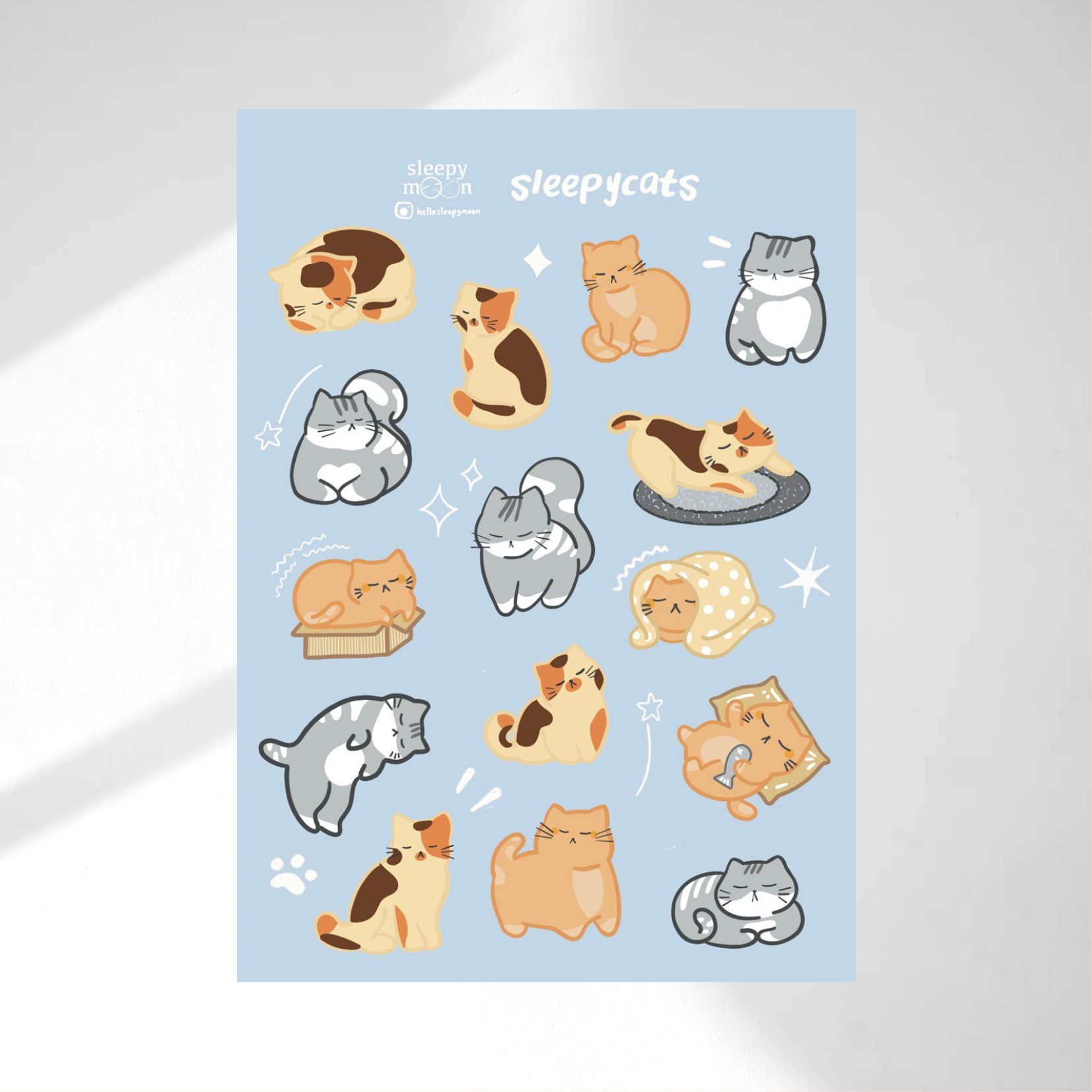 Sleepycats Transparent Sticker Sheet