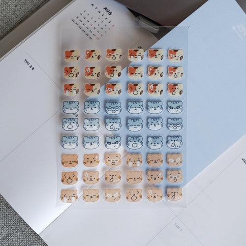 Cat themed emoji stickers for planners