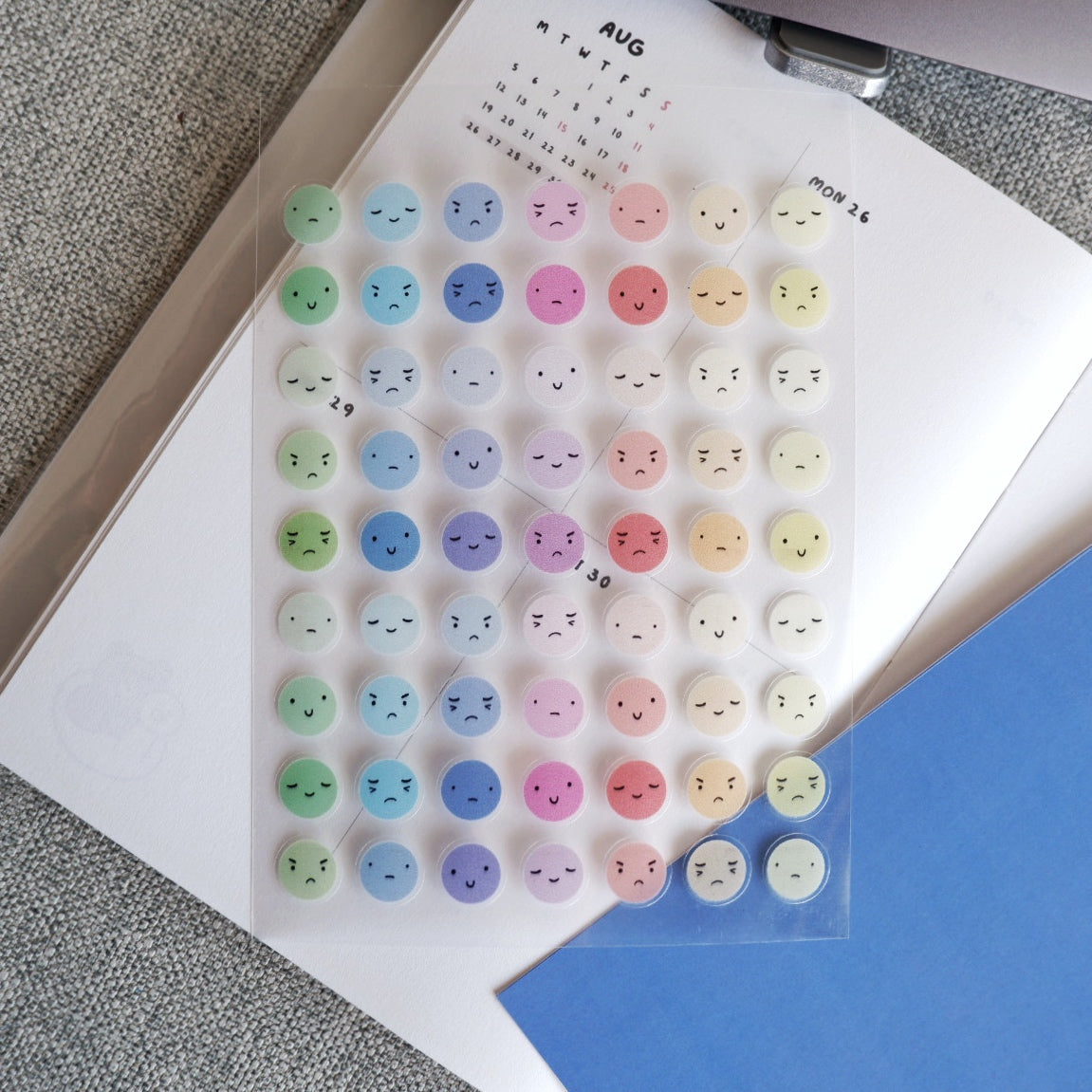 Pastel emoji stickers for planner